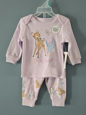 NWT Bambi Baby Girls 2-Piece Pajama Set 3-6m
